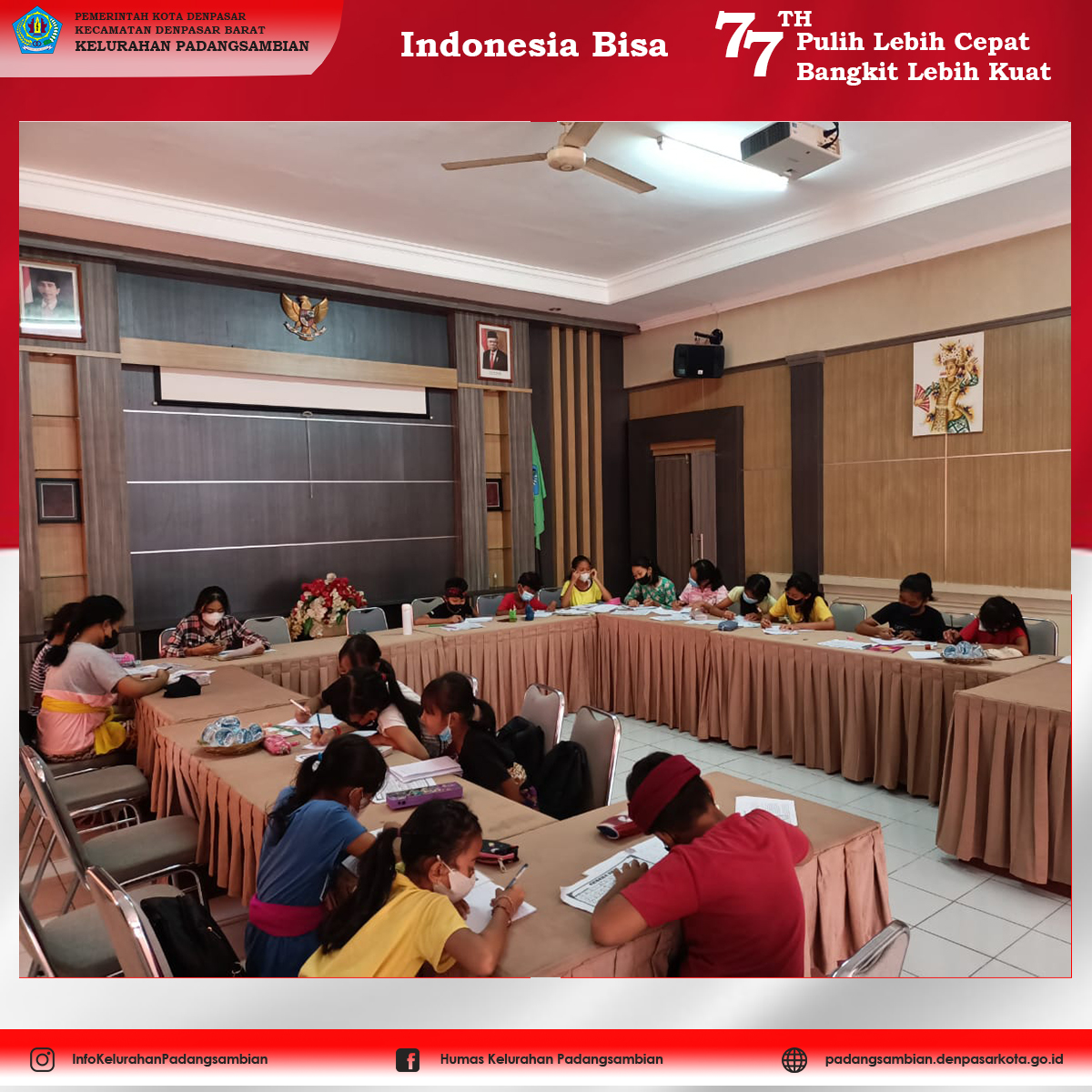 kegiatan kelompok belajar "Widya Sastra" Bahasa Bali di Kelurahan Padangsambian 8 September 2022