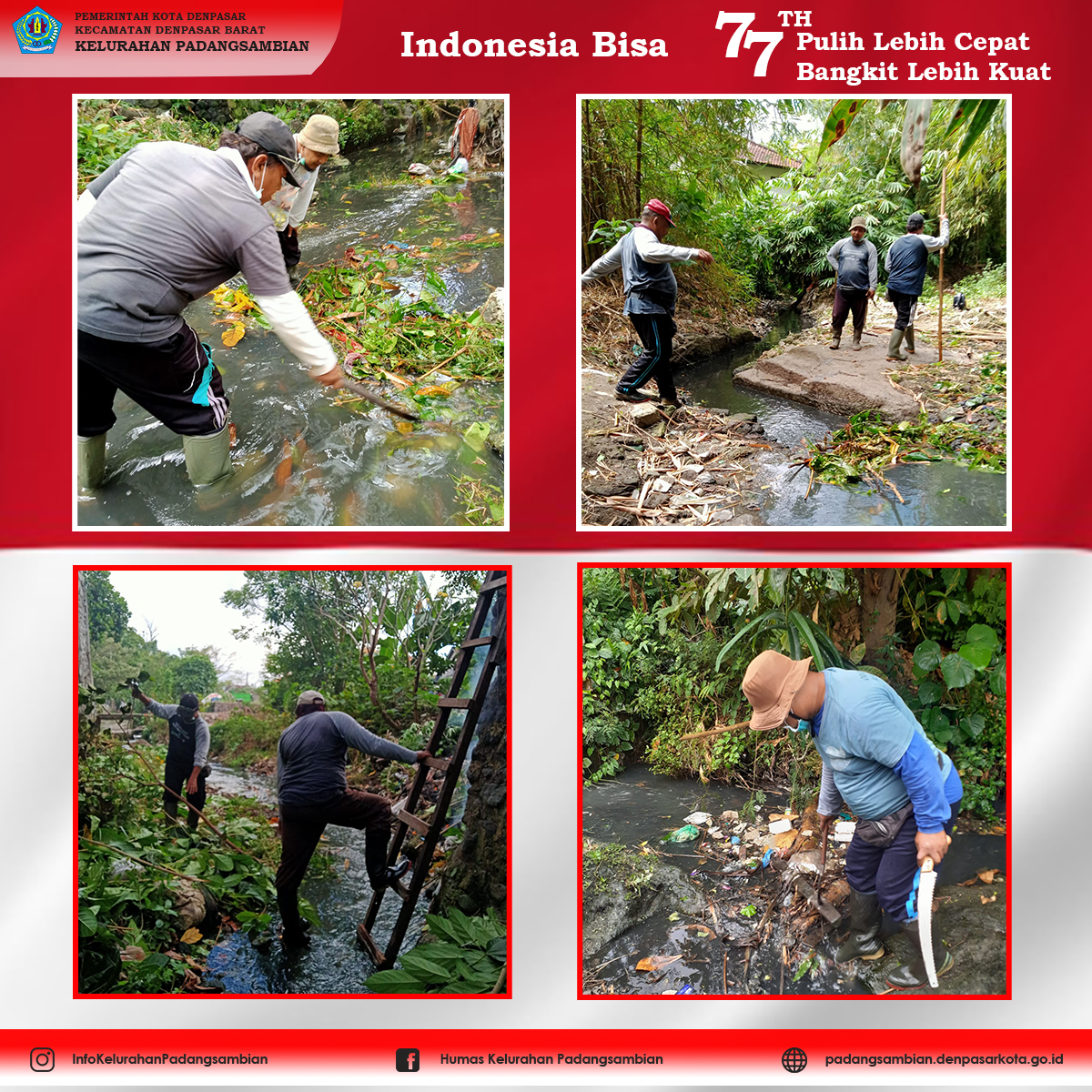 Kegiatan Bersih Rutin Kelurahan Padangsambian - Menyusuri Kebersihan Sungai