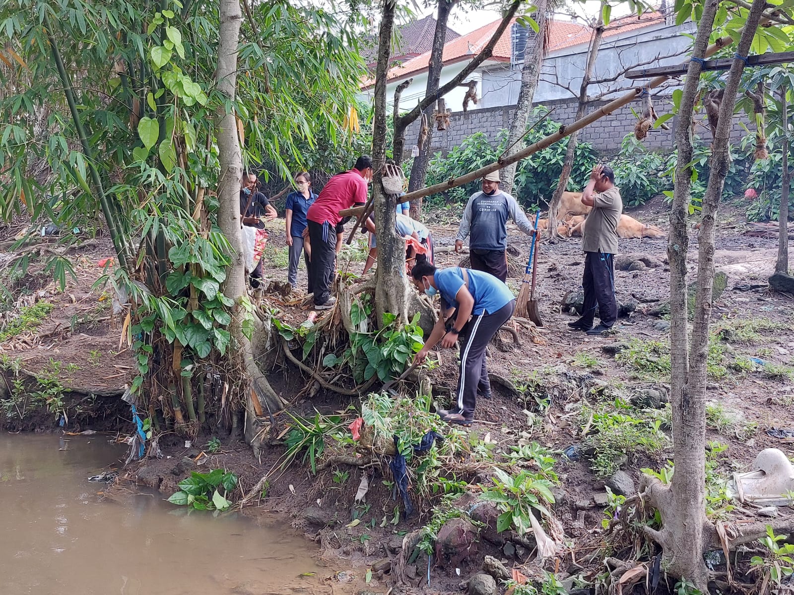 Jumat Bersih, Kelurahan Padangsambian Mengadakan Kegiatan Kali Bersih Sekaligus Kegiatan PSN