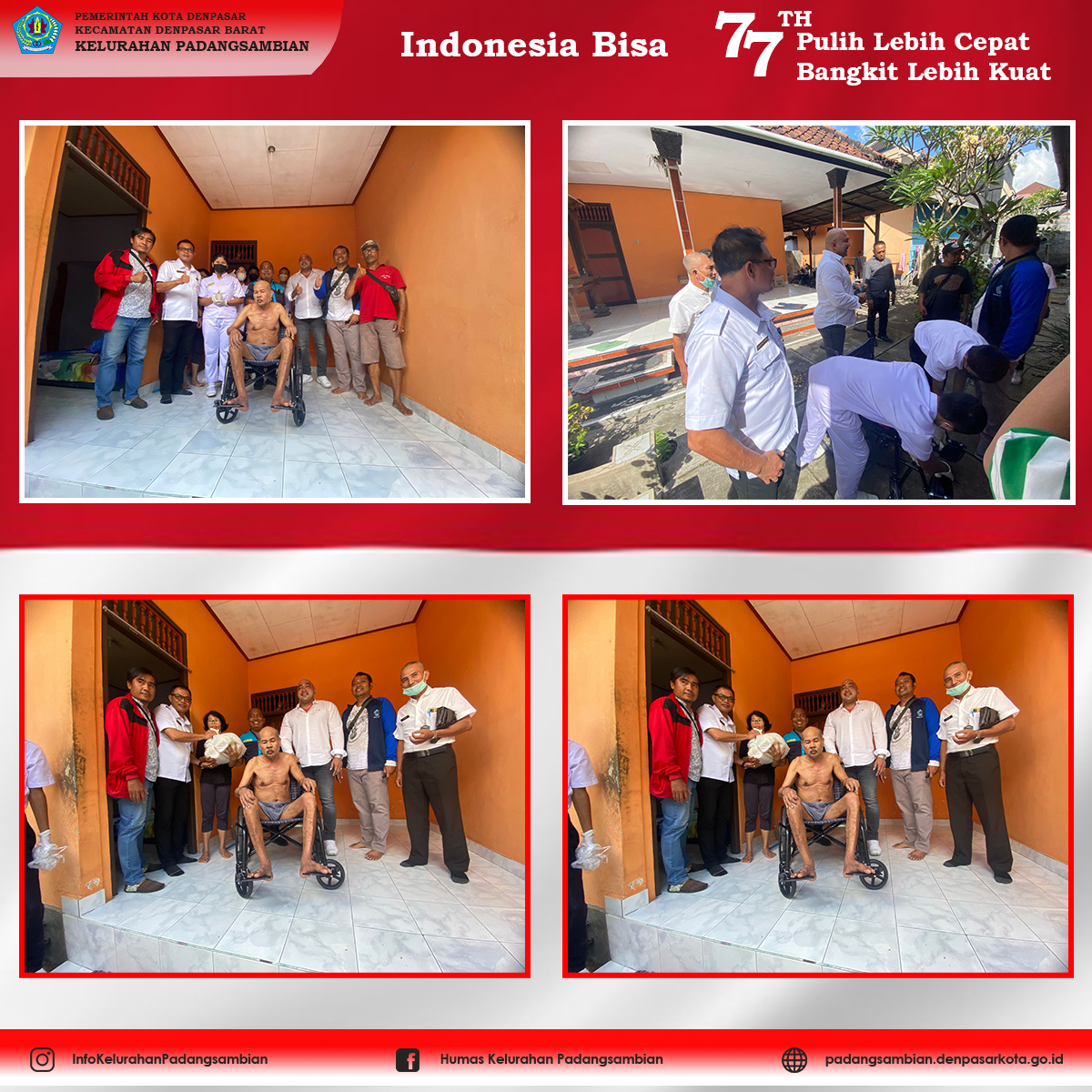 Pemberian Kursi Roda Di Lingkungan Minggir Oleh Karang Raruna Kota Denpasar