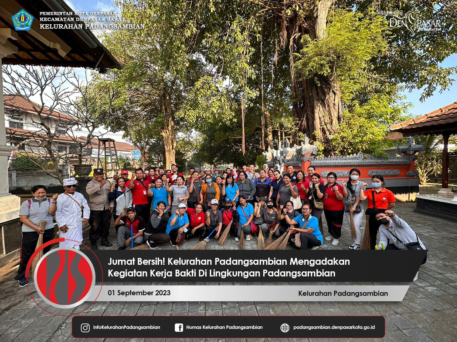 Jumat Bersih! Kelurahan Padangsambian Mengadakan Kerja Bakti Di Wilayah Lingkungan Padangsambian