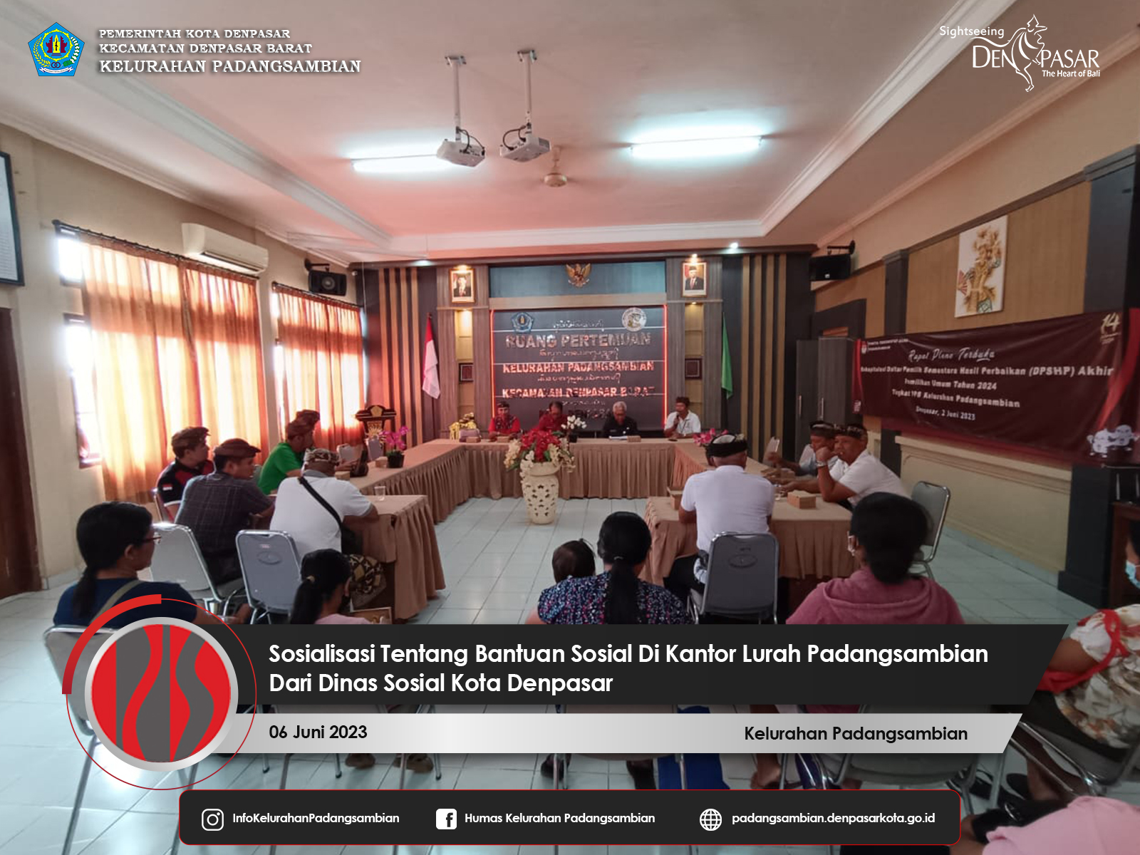 Sosialiasi Bantuan Sosial Di Kelurahan Padangsambian Dari Dinas Sosial Kota Denpasar