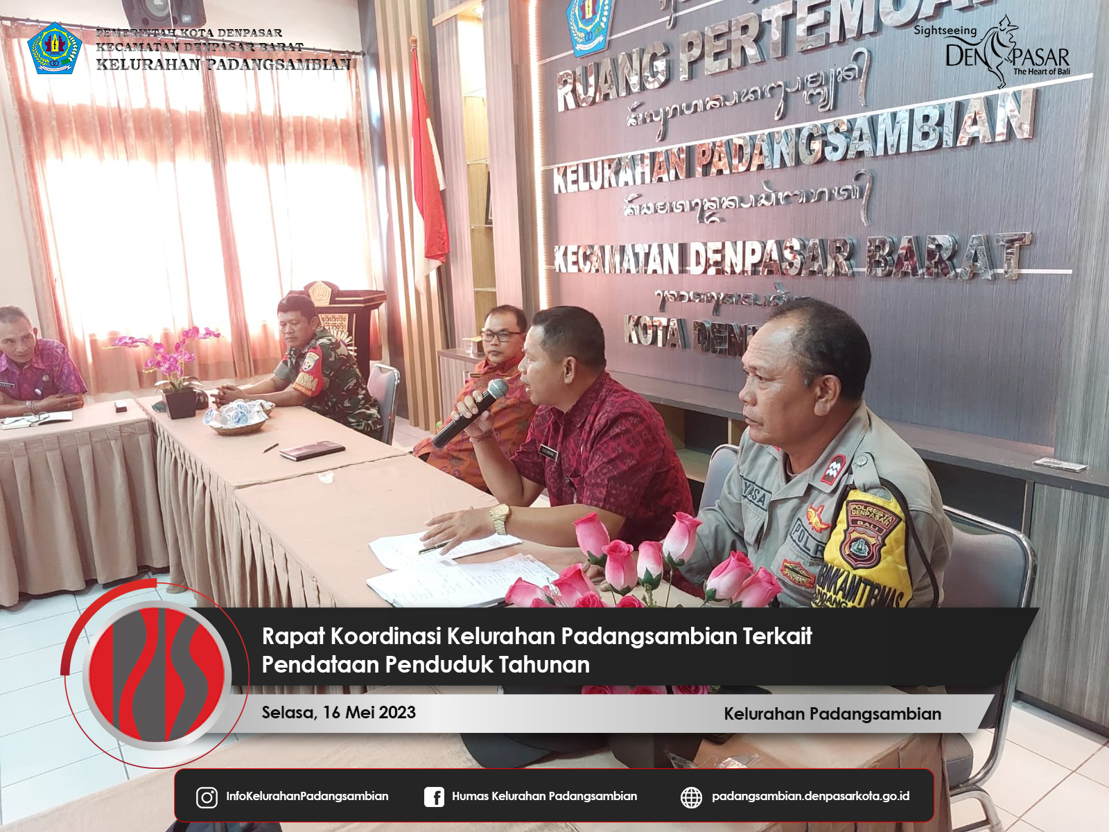 Rapat Koordinasi Kelurahan Padangsambian Terkait Dengan Pendataan Penduduk