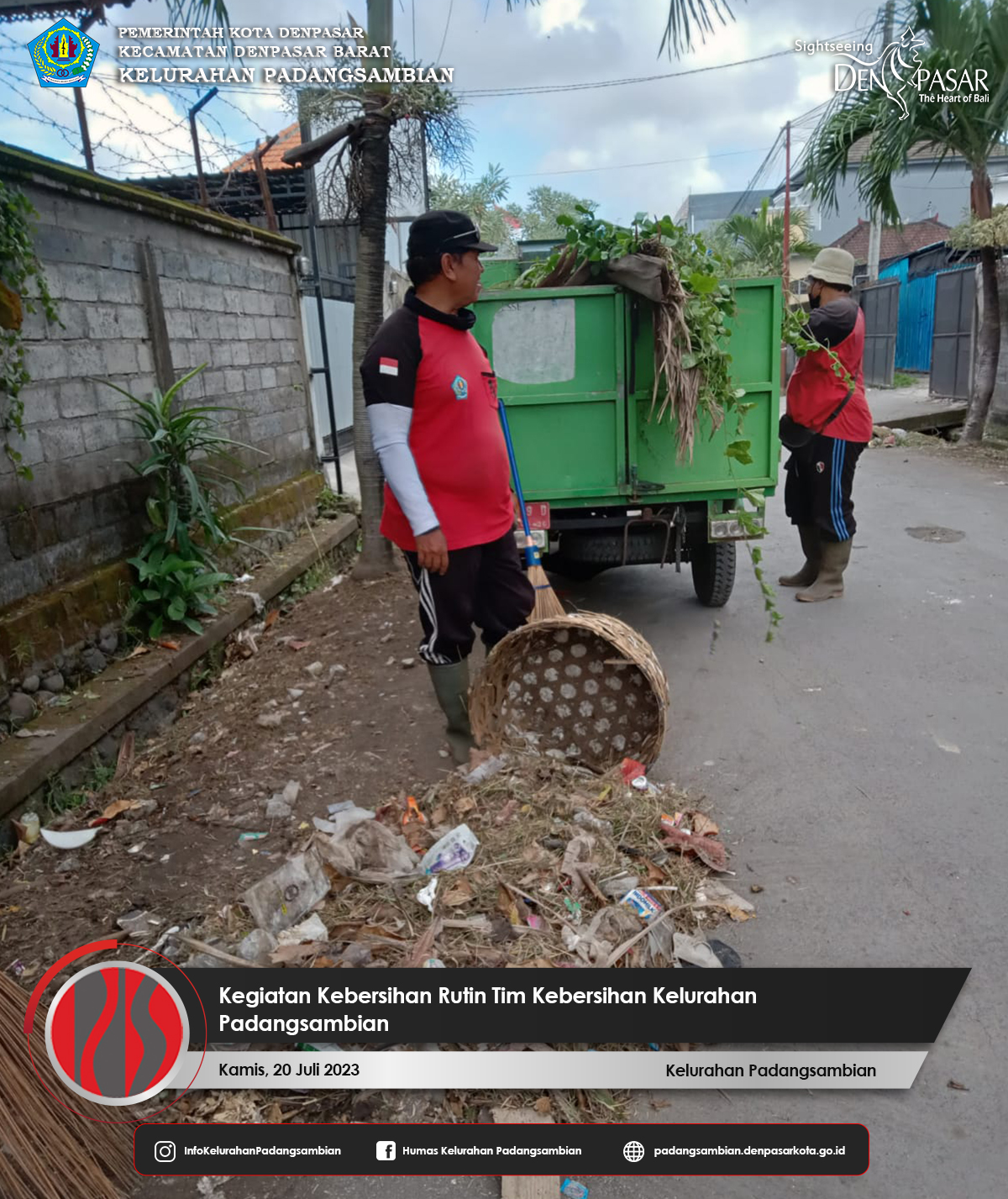 Kegiatan Rutin Kebersihan Tim Kebersihan Kelurahan Padangsambian