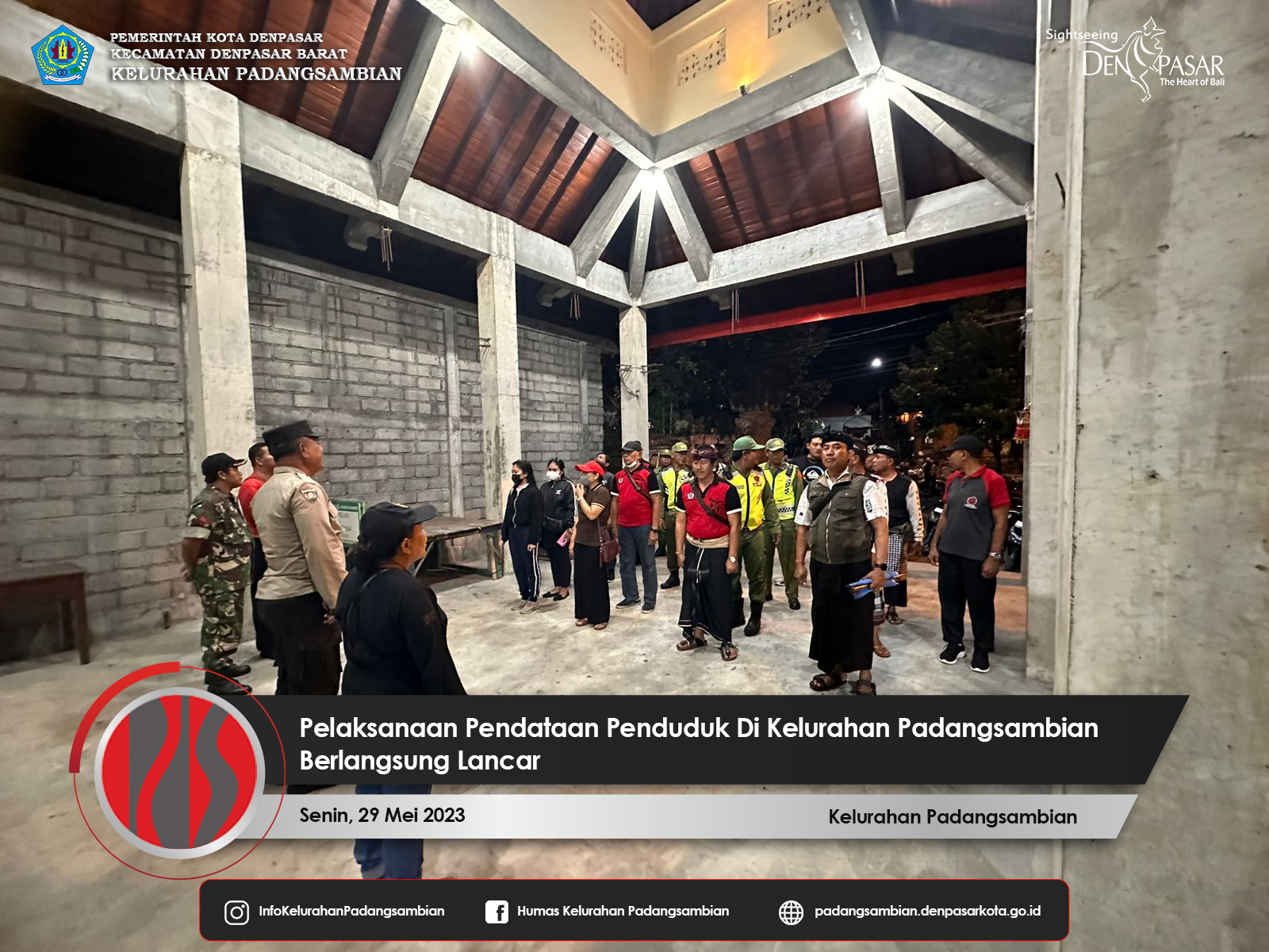 Pelaksanaan Kegiatan Pendataan Penduduk Non Permanen Kelurahan Padangsambian Berlangsung Lancar