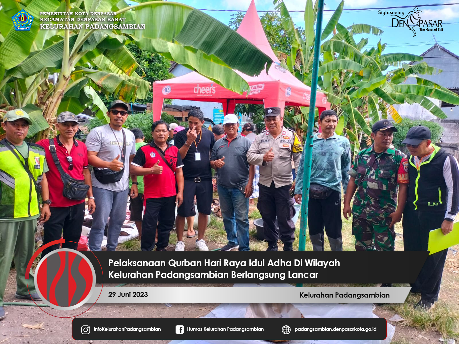 Pelaksanaan Qurban Hari Raya Idul Adha Di Kelurahan Padangsambian Berlangsung Lancar