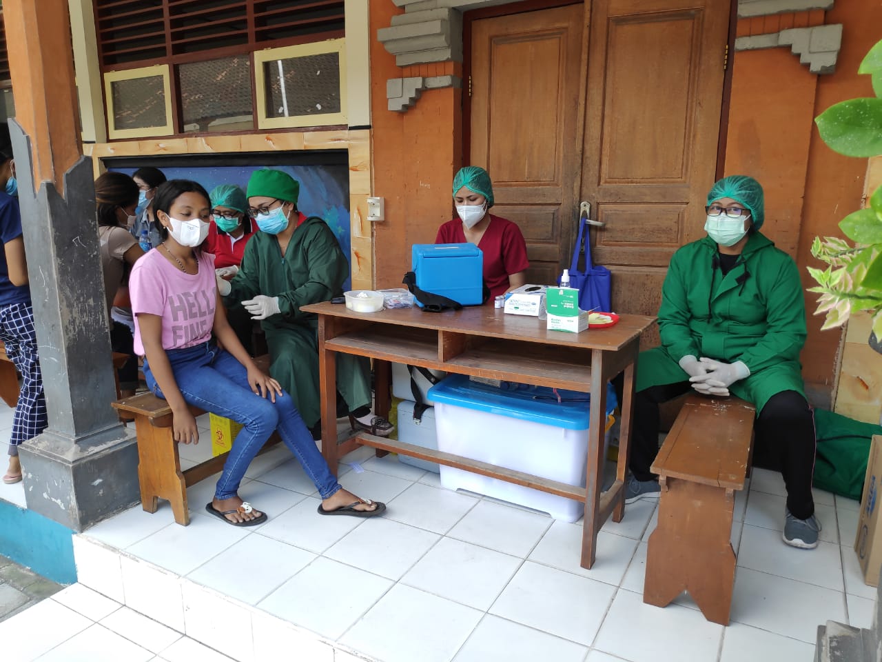 Vaksinasi Covid-19 Tahap Pertama Massal Kelurahnan Padangsambian 29 Mei 2021