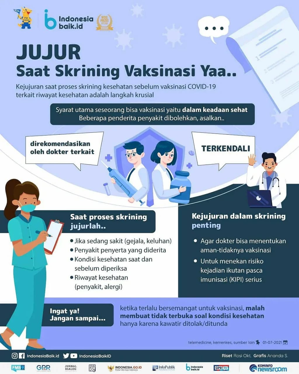 Ayo Jujur Saat Screening Vakinasi Covid-19