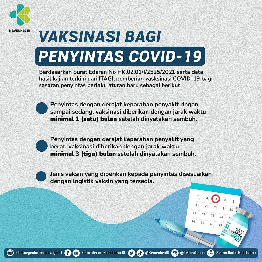Vaksinasi bagi penyintas COVID-19