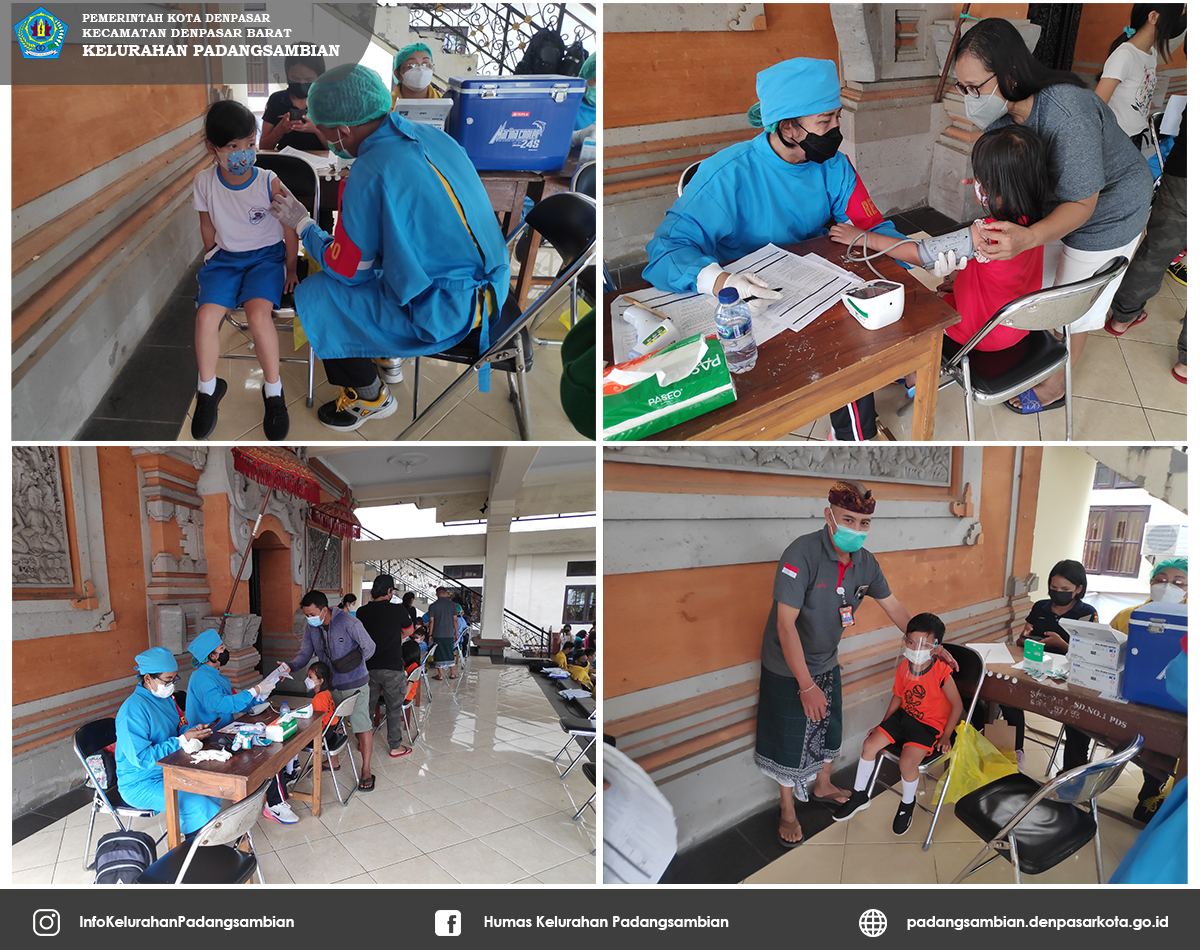 Kegiatan Vaksinasi Covid-19 Dosis Pertama Untuk Anak Usia 6 Tahun (TK) di Kelurahan Padangsambian