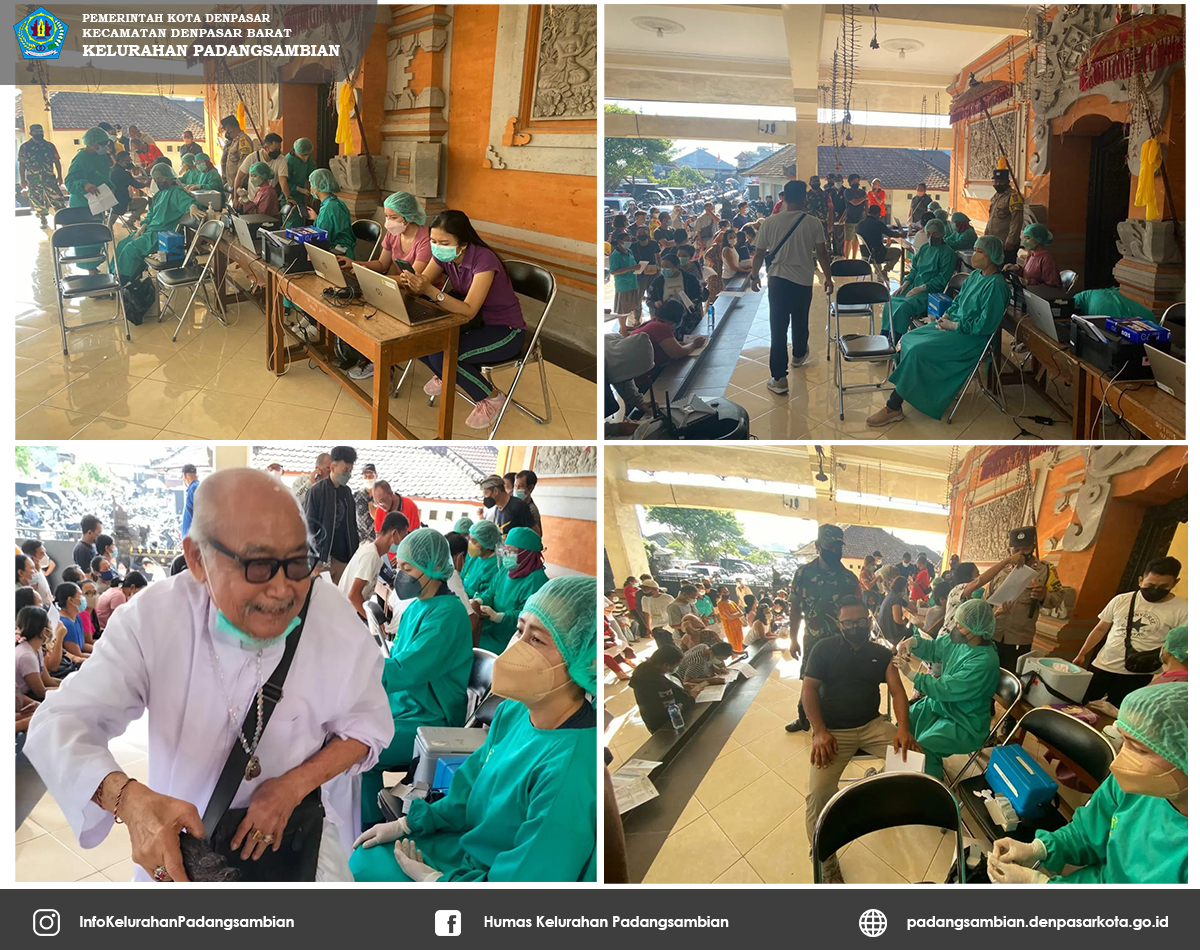 Pelaksanaan Kegiatan Vaksinasi Booster di Balai Desa Adat Padangsambian