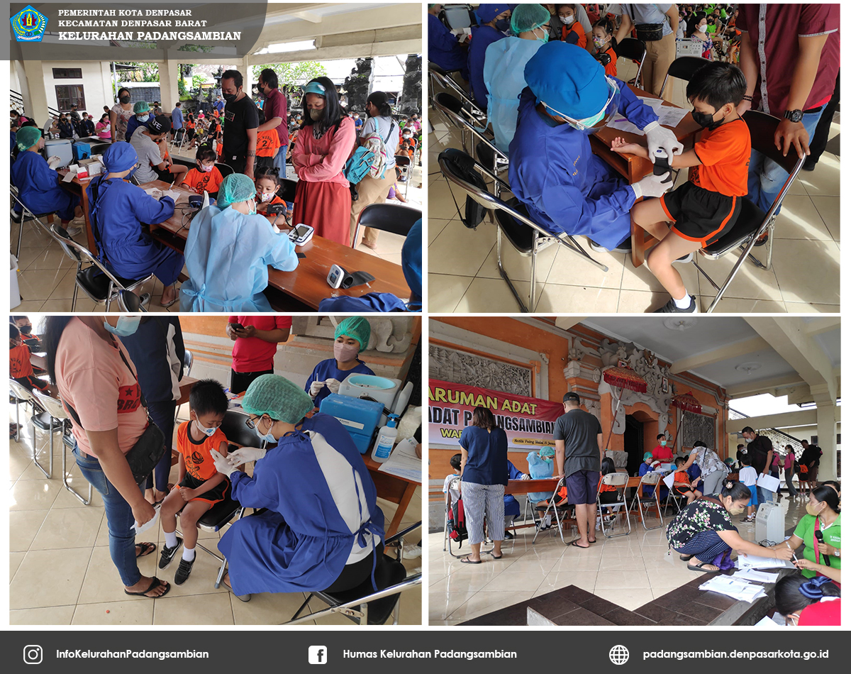 Vaksinasi Covid-19 Dosis Kedua Untuk Anak Umur 6 Tahun (TK) Di Kelurahan Padangsambian